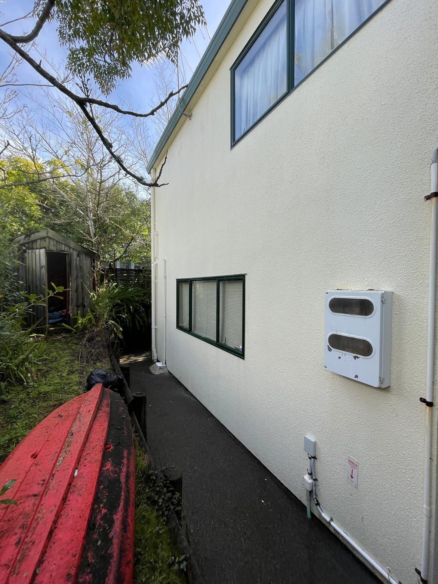 Textured house wall after Shoreline house washing